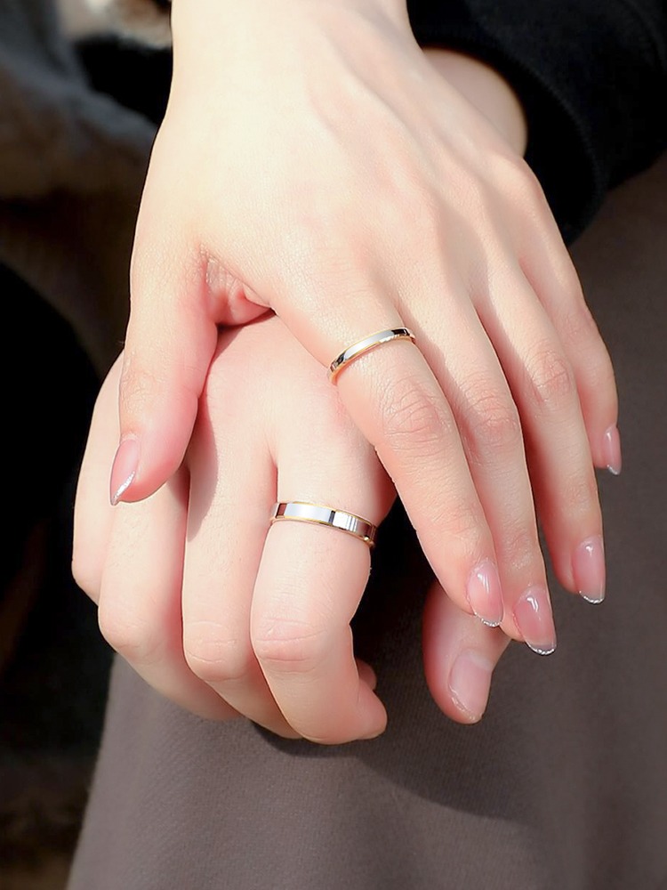 Couple Rings Men's Rings Women's Tungsten Niche High-end Plain Ring Trendy Tail Ring Original Closed Black Alloy Simple Romantic Witness Lovers