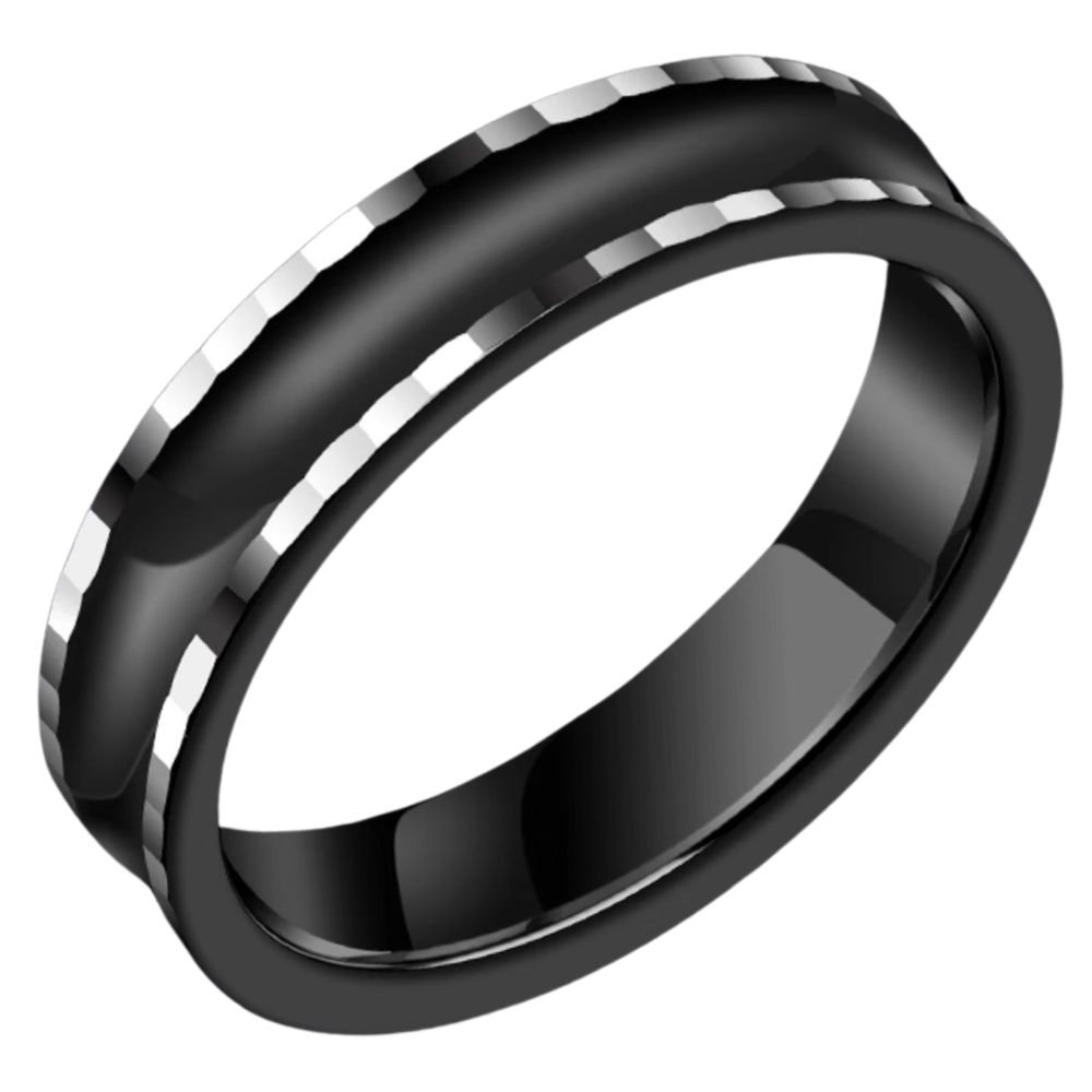 5mm Men's Slim Waist Tungsten Gold Ring Trendy Fashion Personality Ring Tungsten Steel Ring Simple and Versatile Niche High-end Simple and Fashionable