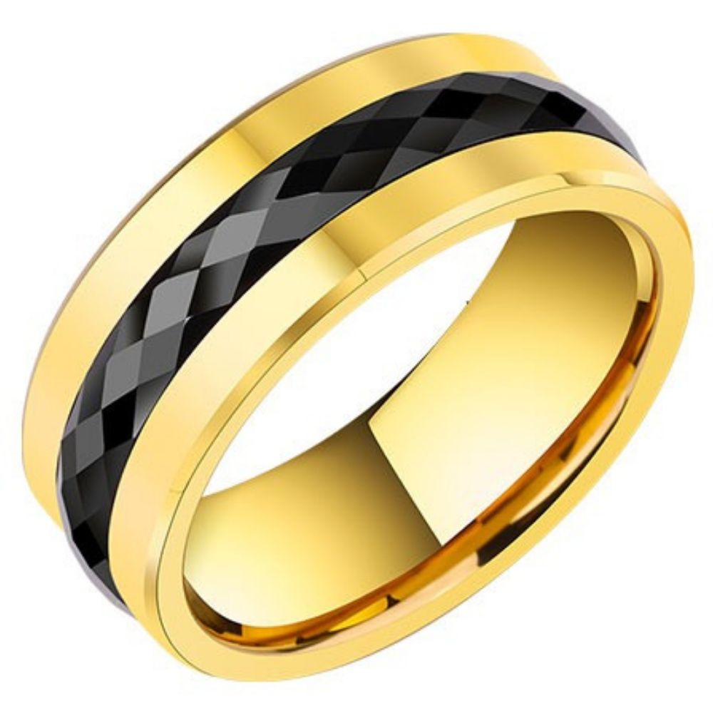 8mm Men's Tungsten Steel Ring Can be Rotated, High-End Luck Transfer Single Ring, Black Tungsten Gold Rotating Men's Ring-360° Rotation Design, Tungsten Gold Space Porcelain Material, Lucky Meaning, Ergonomic Wearing, Personalized Engraving