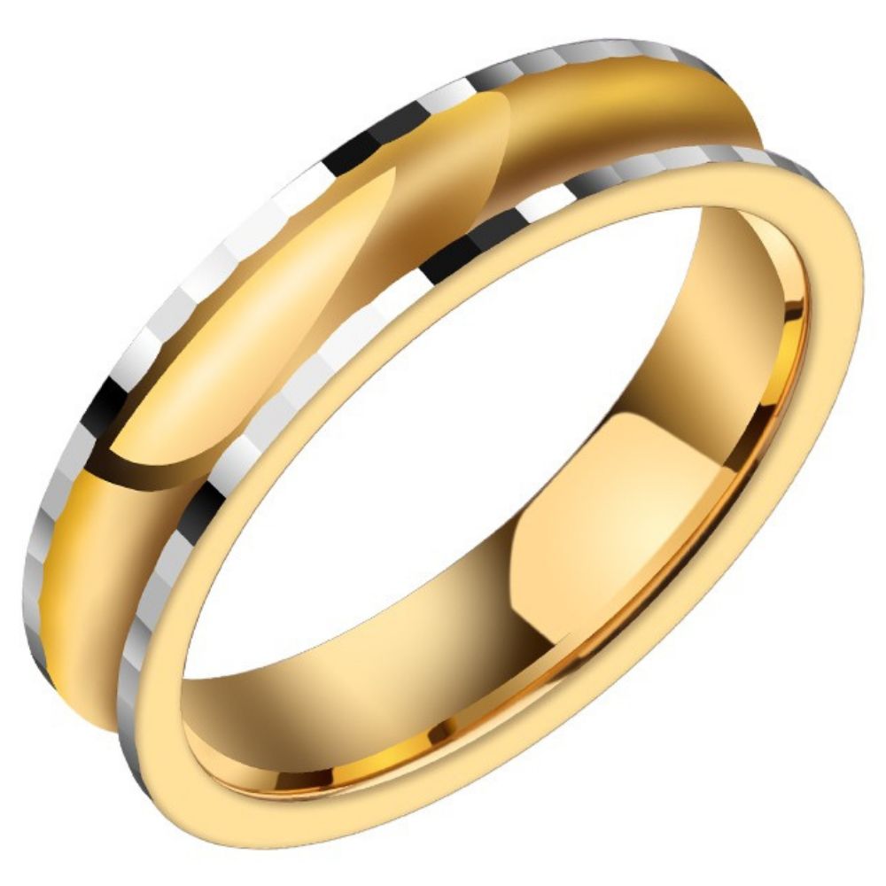 5mm Men's Slim Waist Tungsten Gold Ring Trendy Fashion Personality Ring Tungsten Steel Ring Simple and Versatile Niche High-end Simple and Fashionable