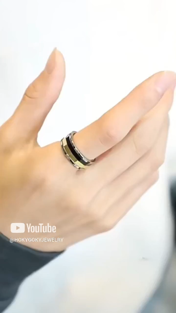 8mm Men's Tungsten Gold Rotating Ring Luck Ring Good Luck Tungsten Gold Tide Fortune Singles Luck Ring Index Finger Men's Ring Wheel of Time Men's Ring