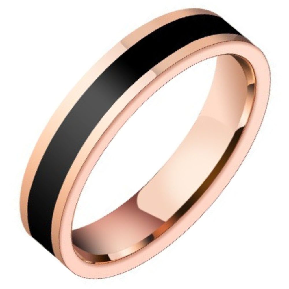 5mm Couple Rings Men's Rings Women's Tungsten Gold Black and White Personalized Tungsten Gold Pinky Ring Simple Black and White Couple Rings - Tungsten Gold Material, Wear-Resistant and Scratch-Resistant, Elegant Design, Symbol of Eternal Love