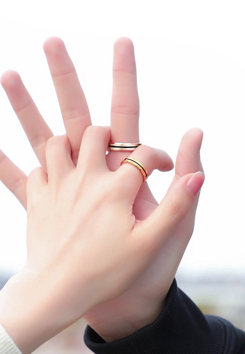 Men's Tungsten Gold Rings Couple's Rings Rose Gold Rings Black Gold High-end Fashion Rings Personalized Jewelry Promised Couple's Rings Eternal Love