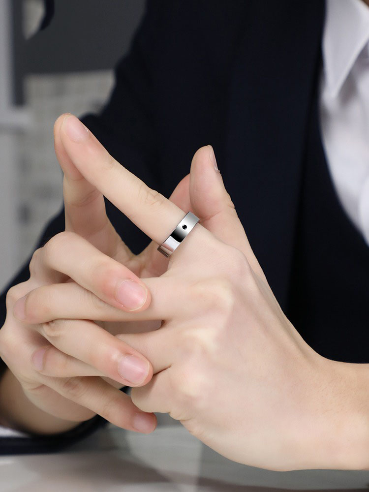 6mm Men's Tungsten Gold Inlaid Cubic Zirconia Ring Black and White Simple Tungsten Steel Alloy Men's High-end Trendy Men's Index Finger Pinky Ring Women's Ring Simple and Fashionable