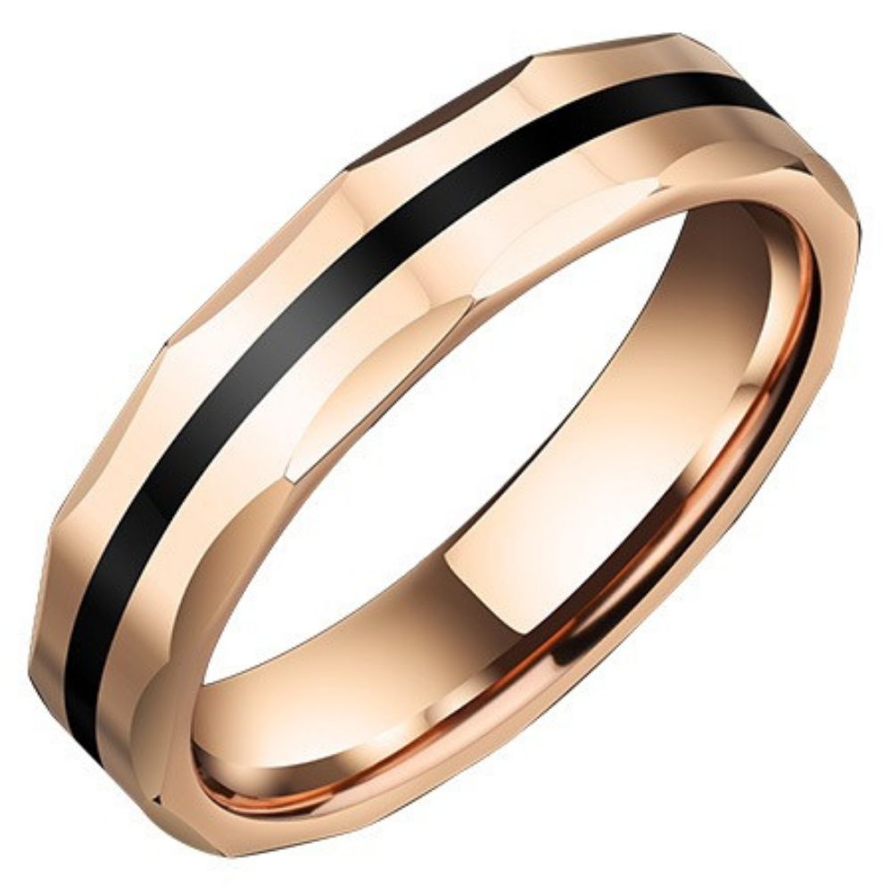 Men's Tungsten Gold Rings Couple's Rings Rose Gold Rings Black Gold High-end Fashion Rings Personalized Jewelry Promised Couple's Rings Eternal Love
