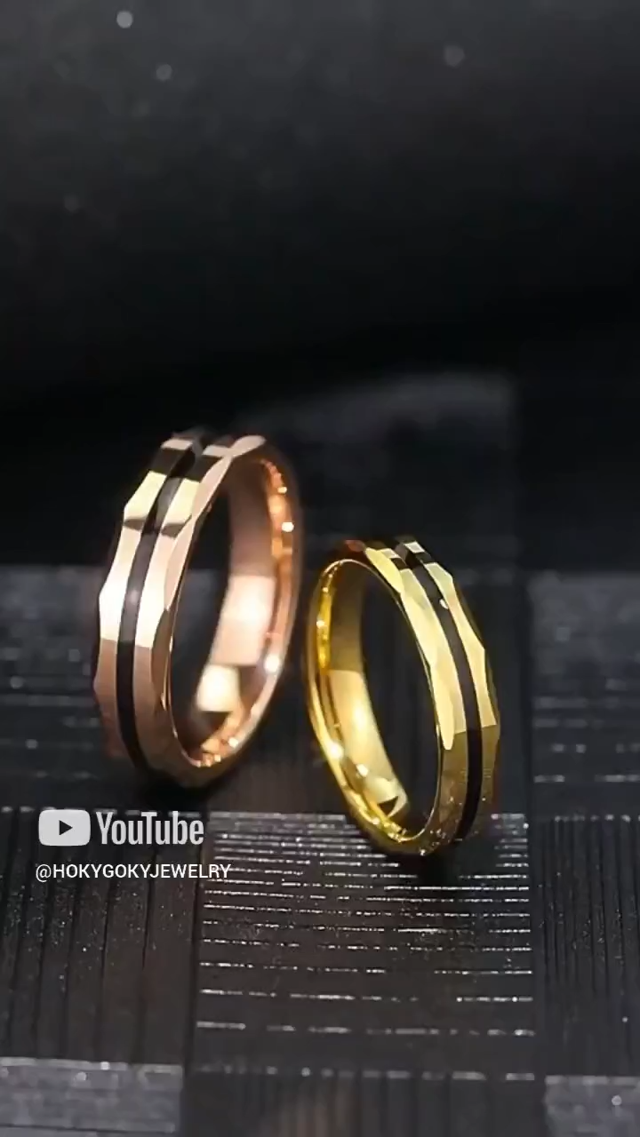 Men's Tungsten Gold Rings Couple's Rings Rose Gold Rings Black Gold High-end Fashion Rings Personalized Jewelry Promised Couple's Rings Eternal Love