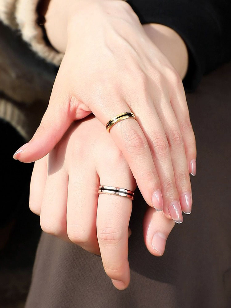 Men's Tungsten Gold Rings Couple's Rings Rose Gold Rings Black Gold High-end Fashion Rings Personalized Jewelry Promised Couple's Rings Eternal Love