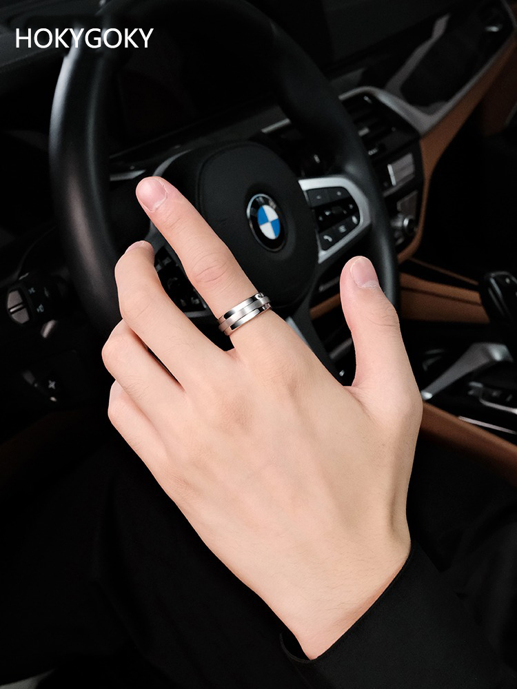 Men's Tungsten Steel Ring, Simple and High-End Couple Ring, Fashionable Silver Ring, 857 Tungsten Gold Material Brushed Craft, Wear-Resistant and Scratch-Resistant, Low-Key, Exquisite, Comfortable and Skin-Friendly, Supports Private Customization