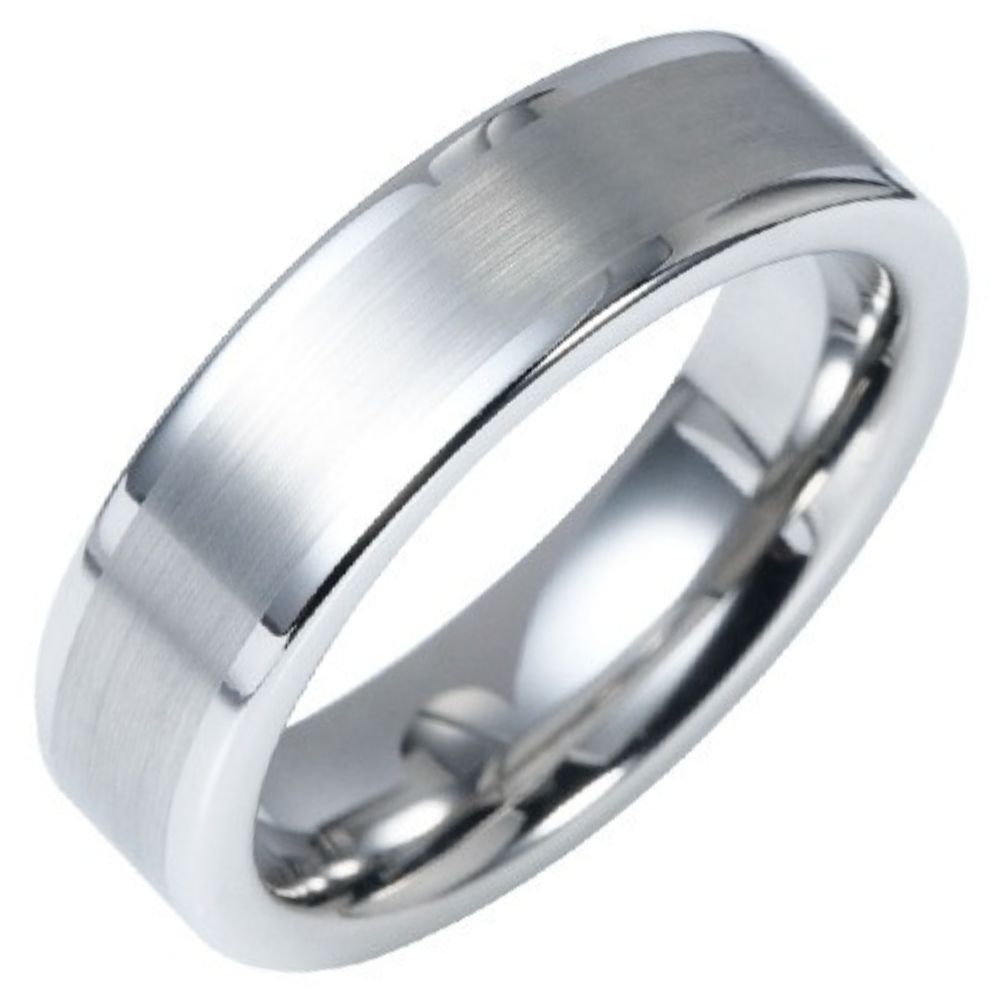 Men's 857 Silver Flame Tungsten Gold Ring Lasha Simple Trendy Men's High-end Personality Fashion All-match Tungsten Steel Ring Women's Elegant Durable Noble