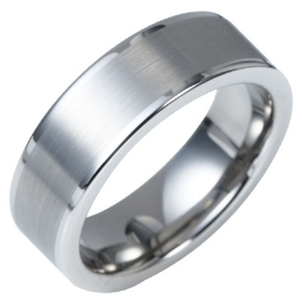 Men's 857 Silver Flame Tungsten Gold Ring Lasha Simple Trendy Men's High-end Personality Fashion All-match Tungsten Steel Ring Women's Elegant Durable Noble