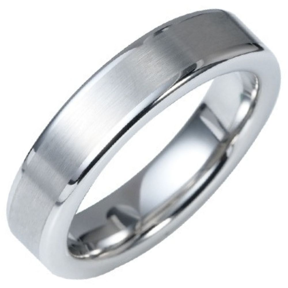 Men's 857 Silver Flame Tungsten Gold Ring Lasha Simple Trendy Men's High-end Personality Fashion All-match Tungsten Steel Ring Women's Elegant Durable Noble