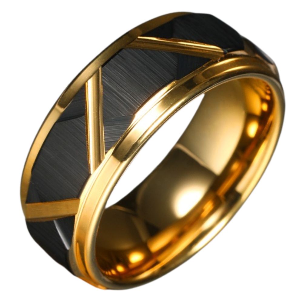 Men's 857 Tungsten Ring High-end Trendy Men's Individual Index Finger Single Men's Black Ring Women's Light Luxury Pinky Ring Fashionable Durable Tough Symbol