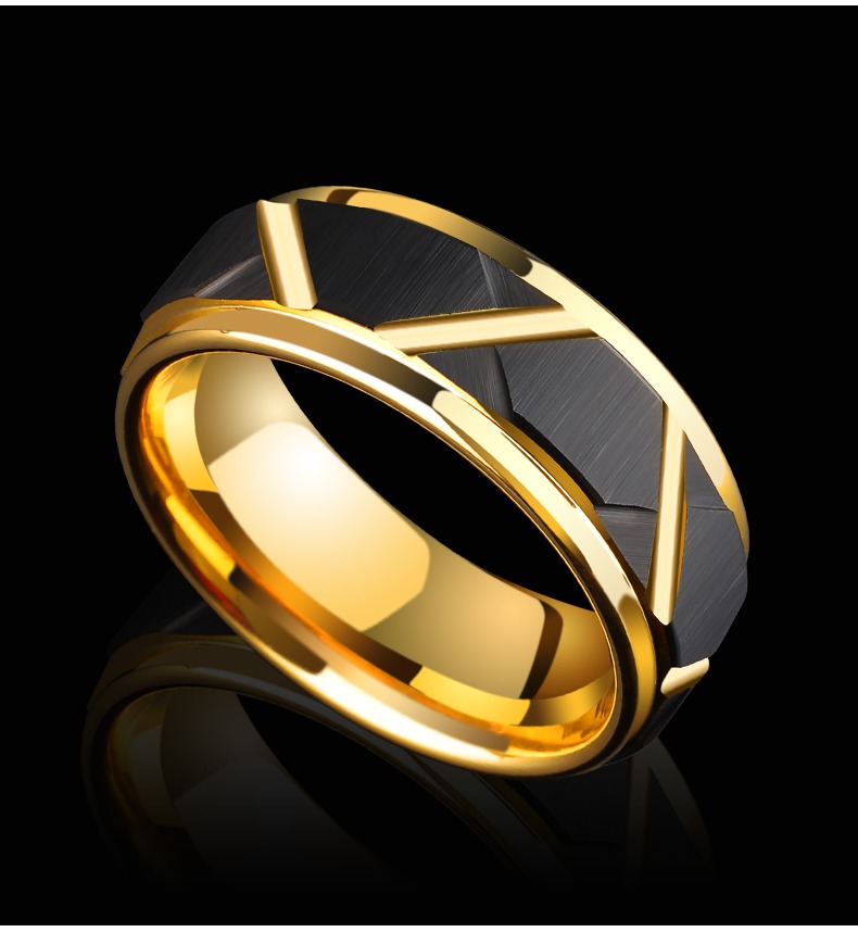 Men's 857 Tungsten Ring High-end Trendy Men's Individual Index Finger Single Men's Black Ring Women's Light Luxury Pinky Ring Fashionable Durable Tough Symbol