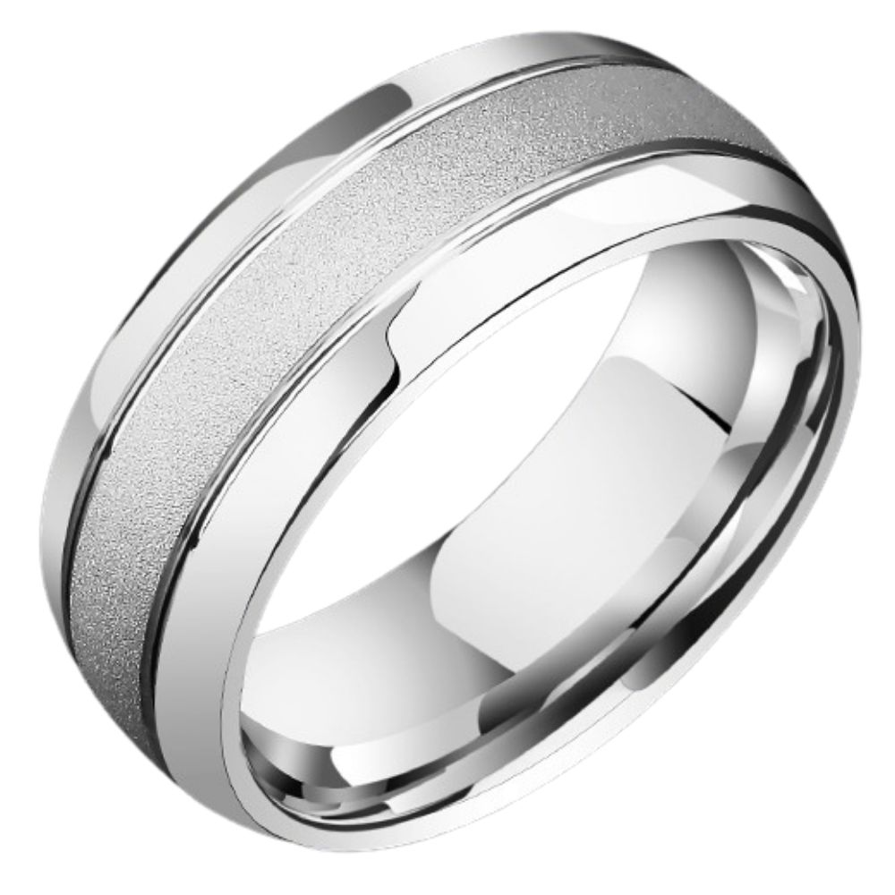 8mm Unisex Gold-Plated Frosted Trendy Personality High-End Tungsten Ring Shiguang Men's Ring 857 Tungsten Frosted Mirror Wear-Resistant and Scratch-Resistant Free Engraving (Gold / Silver Available)