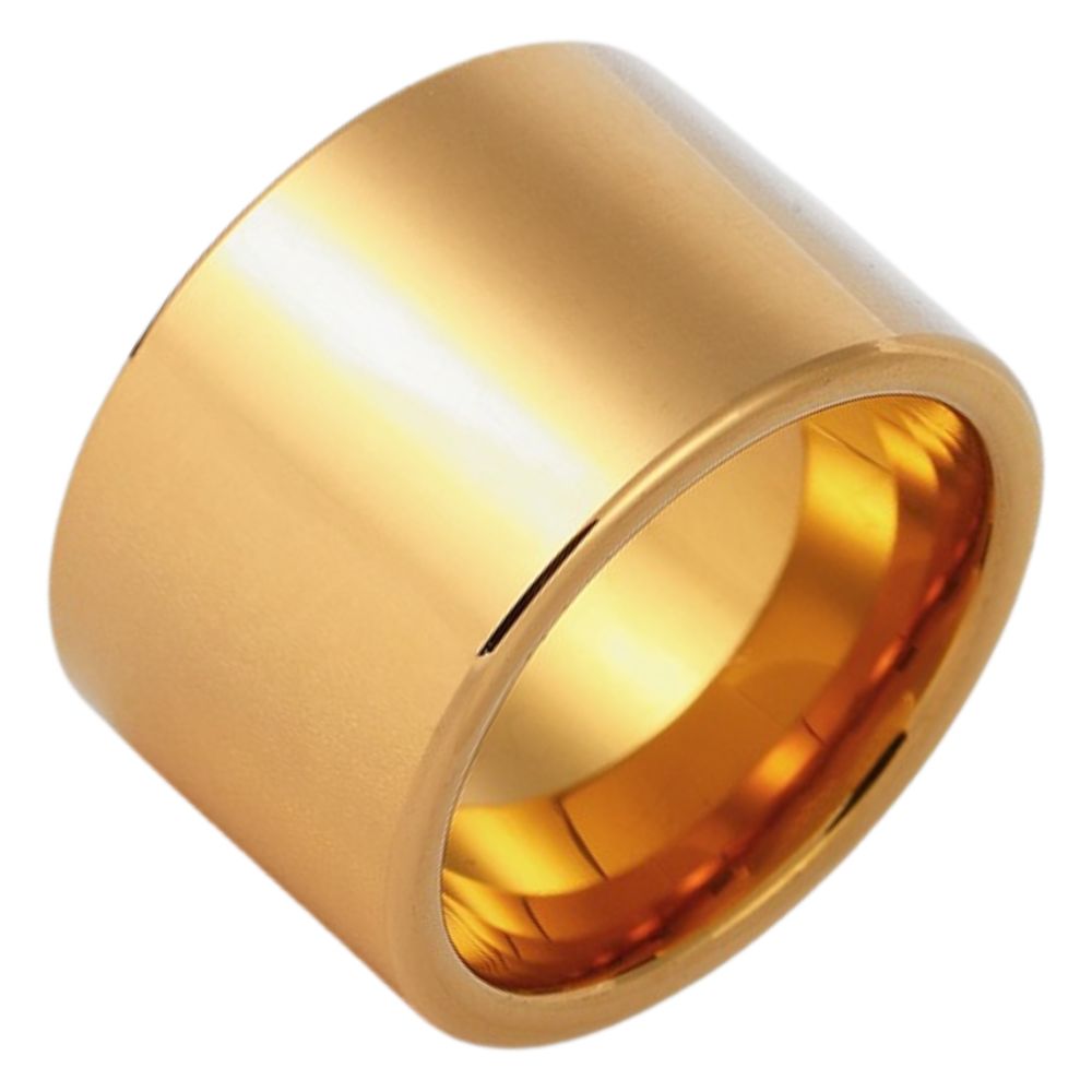 Men's 857 Tungsten Alloy Gold Plated Wide Version Ring Ring Wide Surface Large Glossy Plate Tungsten Steel Glossy Plate Ring Index Finger Personality Wear-resistant and Non-fading