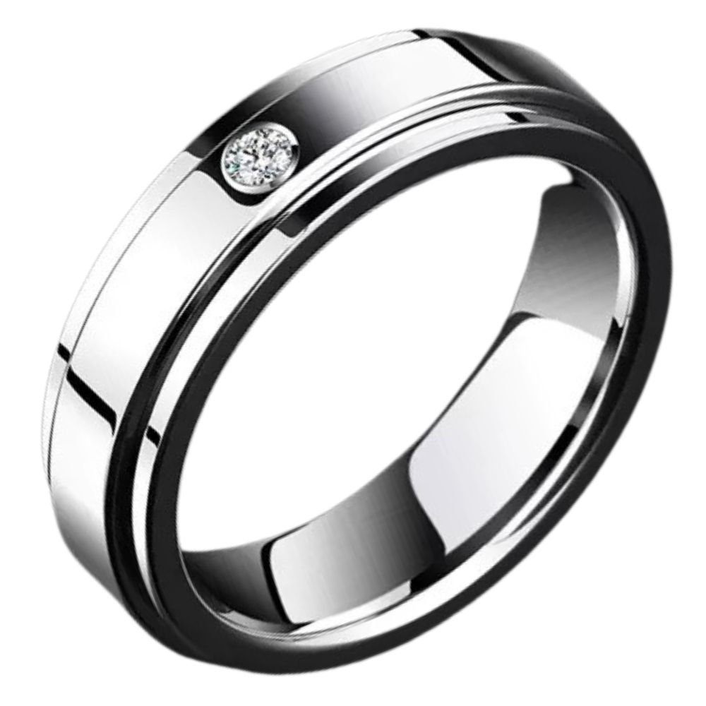 6mm Men's Moissanite Diamond Ring Rotatable High-End Tungsten Gold Good Luck Ring Tacit Series Men's Ring Moissanite Inlaid 360° Rotation Design 857 Tungsten Gold Material (Rose Gold / Electric White Available)