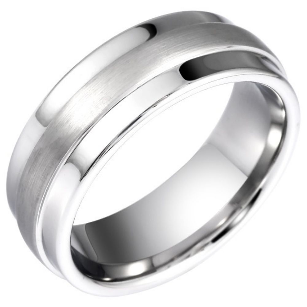 Men's Classic 857 Tungsten Ring Silver Trendy Men's Personality Niche Tungsten Gold Does Not Fade Index Finger Single Ring High-end Pinky Ring Durable Simple Design