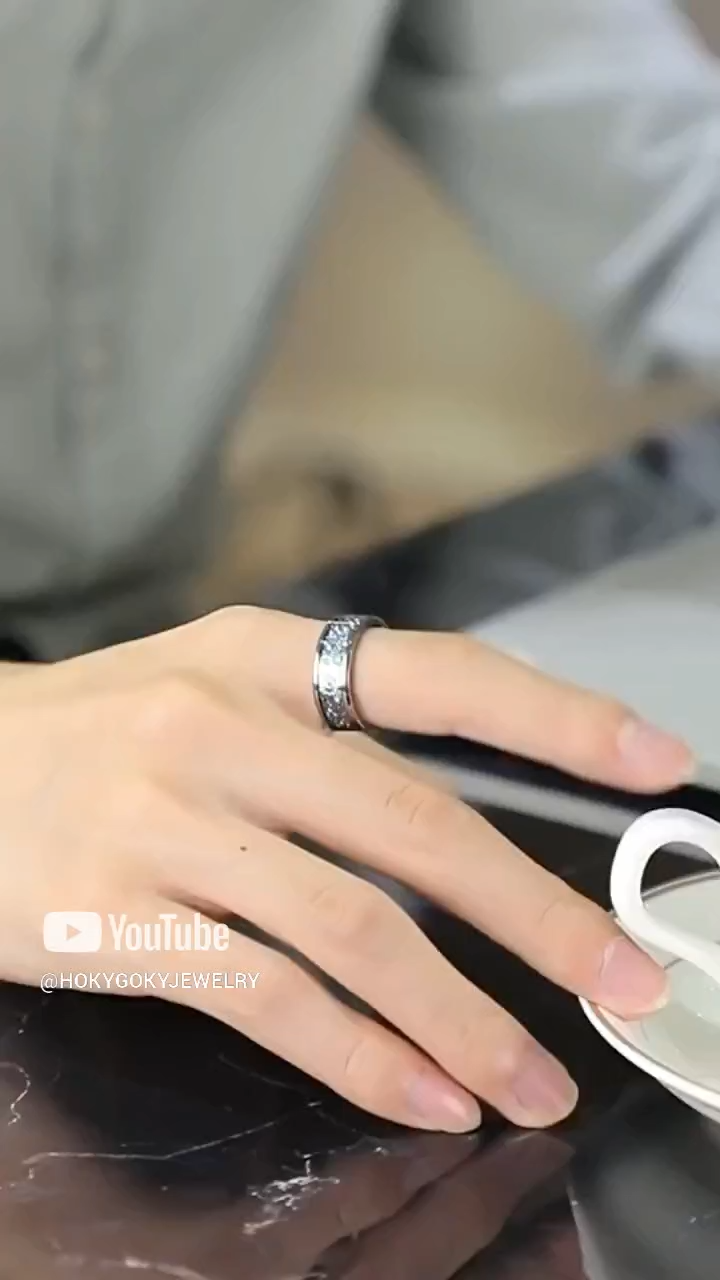 8mm Men's 857 Tungsten Gear Ring Mechanical Single Trendy Men's Index Finger Tungsten Wide Ring Boys Personality High-end Punk Transparent Steampunk Mechanical Fashion