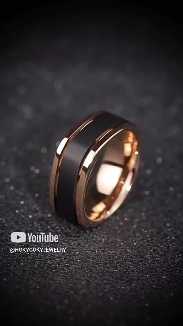 8mm Men's Square and Circle 857 Tungsten Gold Ring Trendy Men's Personality Couple High-end Little Finger Square Ring Female Rose Gold Index Finger Black Tungsten Gold Single Personalized Fashion