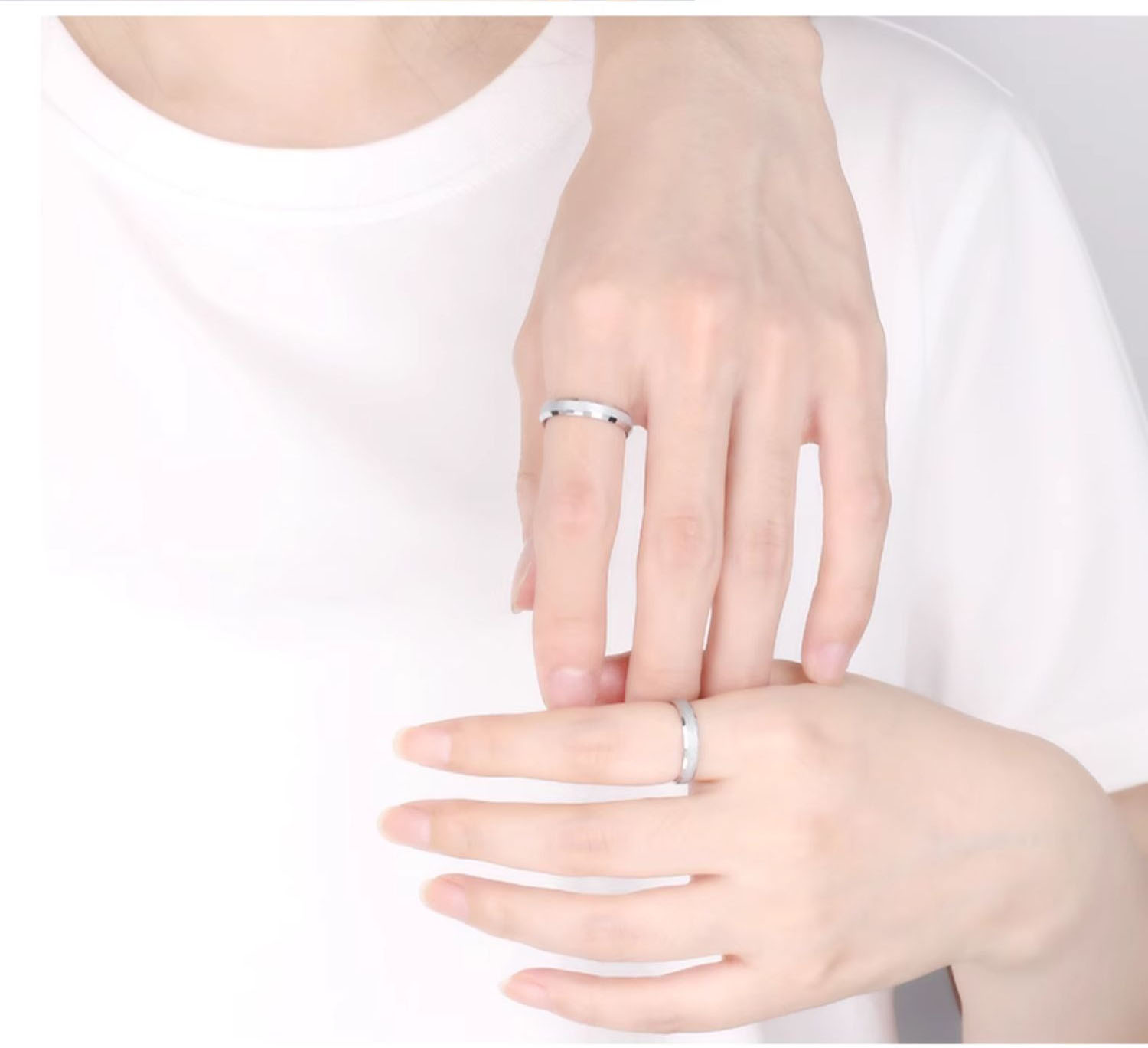 Men's 857 Tungsten Gold Couple Rings Ring Tail Rings Wedding Rings Frosted Plain Rings Tungsten Steel High-grade Rings Female Plain Rings True Love Eternal Tenacity