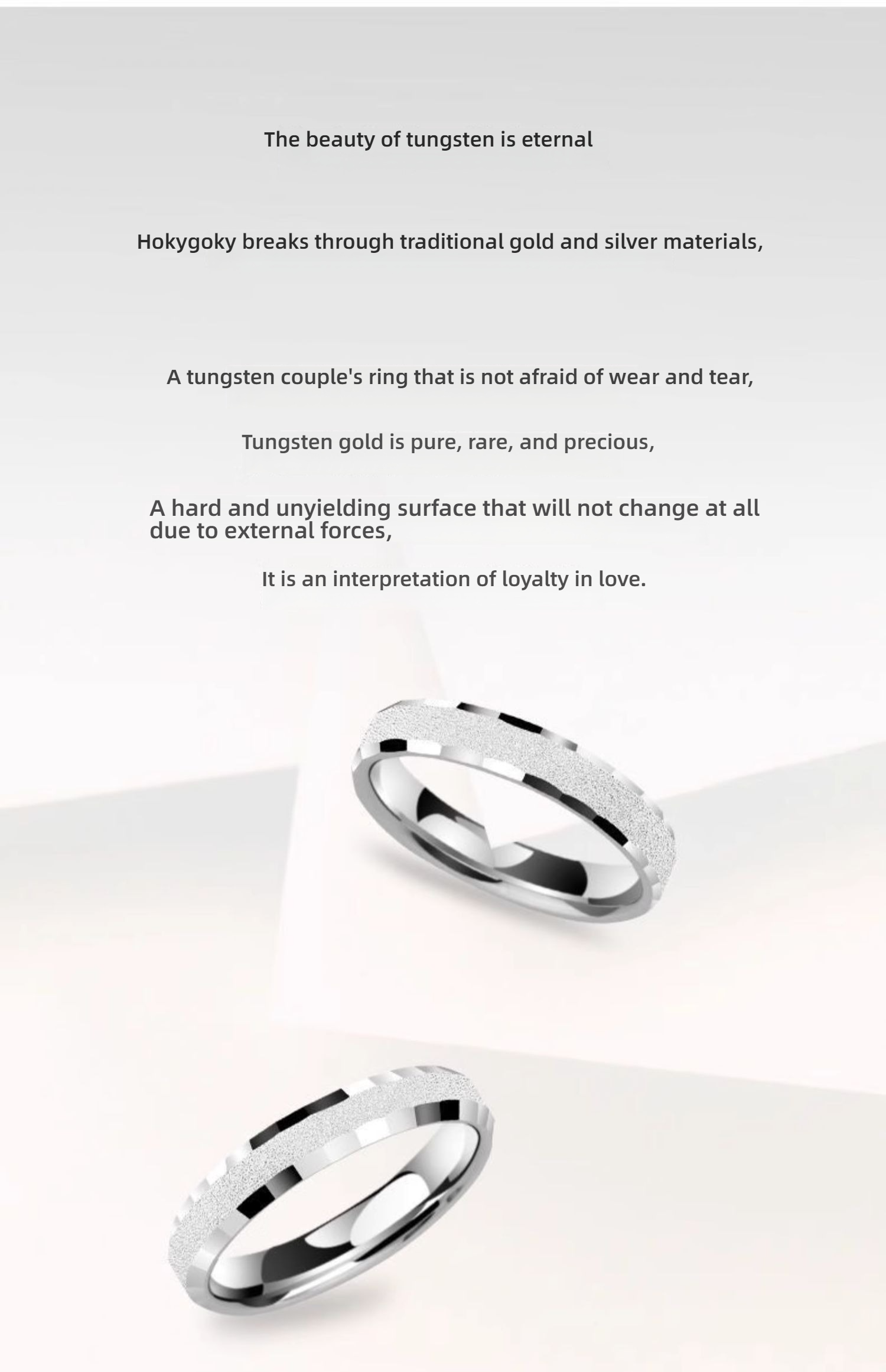 Men's 857 Tungsten Gold Couple Rings Ring Tail Rings Wedding Rings Frosted Plain Rings Tungsten Steel High-grade Rings Female Plain Rings True Love Eternal Tenacity