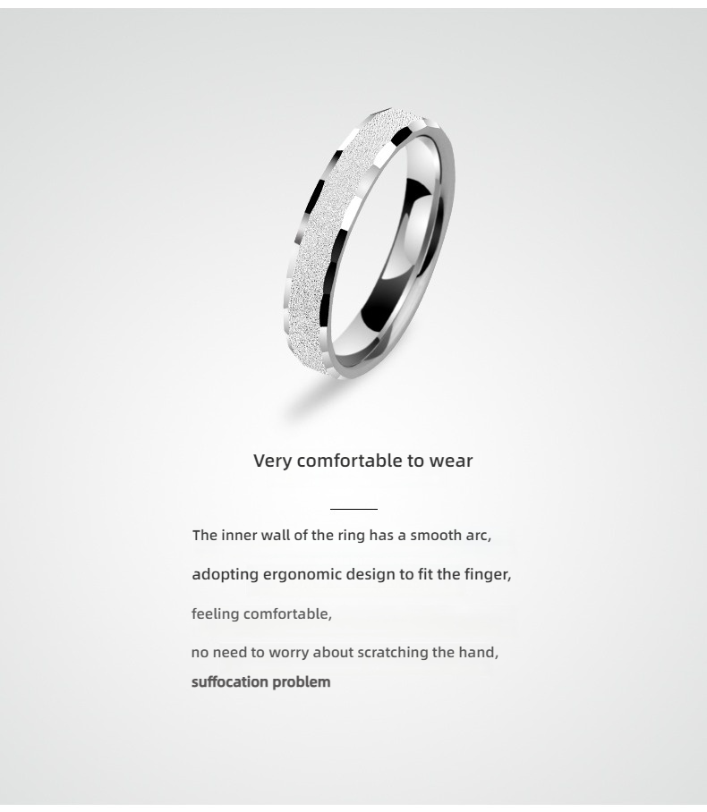 Men's 857 Tungsten Gold Couple Rings Ring Tail Rings Wedding Rings Frosted Plain Rings Tungsten Steel High-grade Rings Female Plain Rings True Love Eternal Tenacity