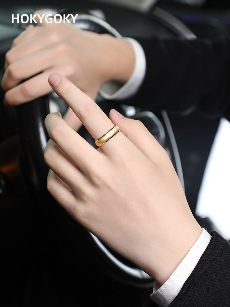 6mm Men's Plain Ring Tungsten Gold Ancient Gold High-Grade Silver Frosted Tungsten Steel Ring Pinky Ring 857 Tungsten Gold Frosted Plain Ring Men's Personalized Custom Wear-Resistant Skin-Friendly Fashion Ring