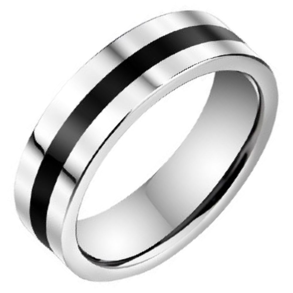 Black and White Couple Rings, Fashionable and High-End Pinky Rings, Tungsten Steel Rings, Affectionate Series Couple Rings, Tungsten Gold Black and White Stripes Design, Symbolizing Single-Mindedness, Support Inner Wall Engraving Customization