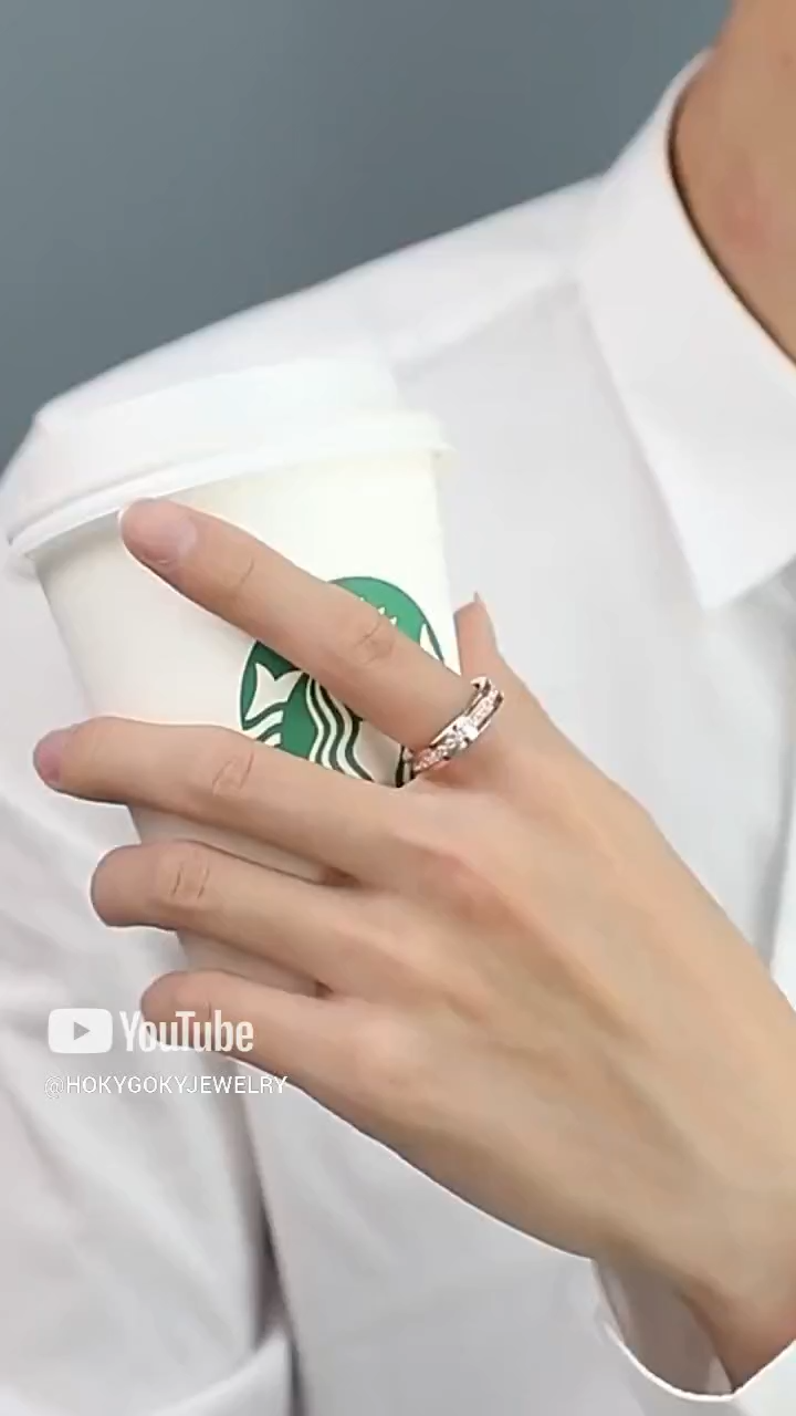 5mm Men's Trendy High-End Tungsten Gold Female Rose Gold Zircon Diamond Ring Couple Ring Silver Ring Galaxy Ring Unisex Full Diamond 857 Tungsten Gold Ring Wear-Resistant and Shining Free Engraving Customization