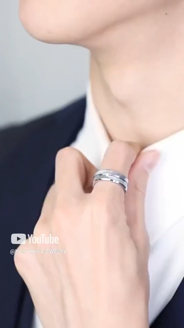 7mm Unisex Platinum-Plated Ring Trendy Tungsten Gold Single Moissanite Versatile Silver Ring Angel Ring 857 Tungsten Gold Inlaid Moissanite Feather Texture Eight Hearts and Eight Arrows Cut Wear-Resistant Non-Fading Light Luxury Men's Ring