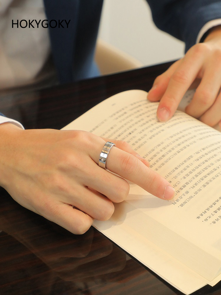 Men's Ring Rose Gold Single Tungsten Gold Moissanite Light Luxury Ring Couple Ring Forever Series Ring Tungsten Gold Inlaid Moissanite Engraving 