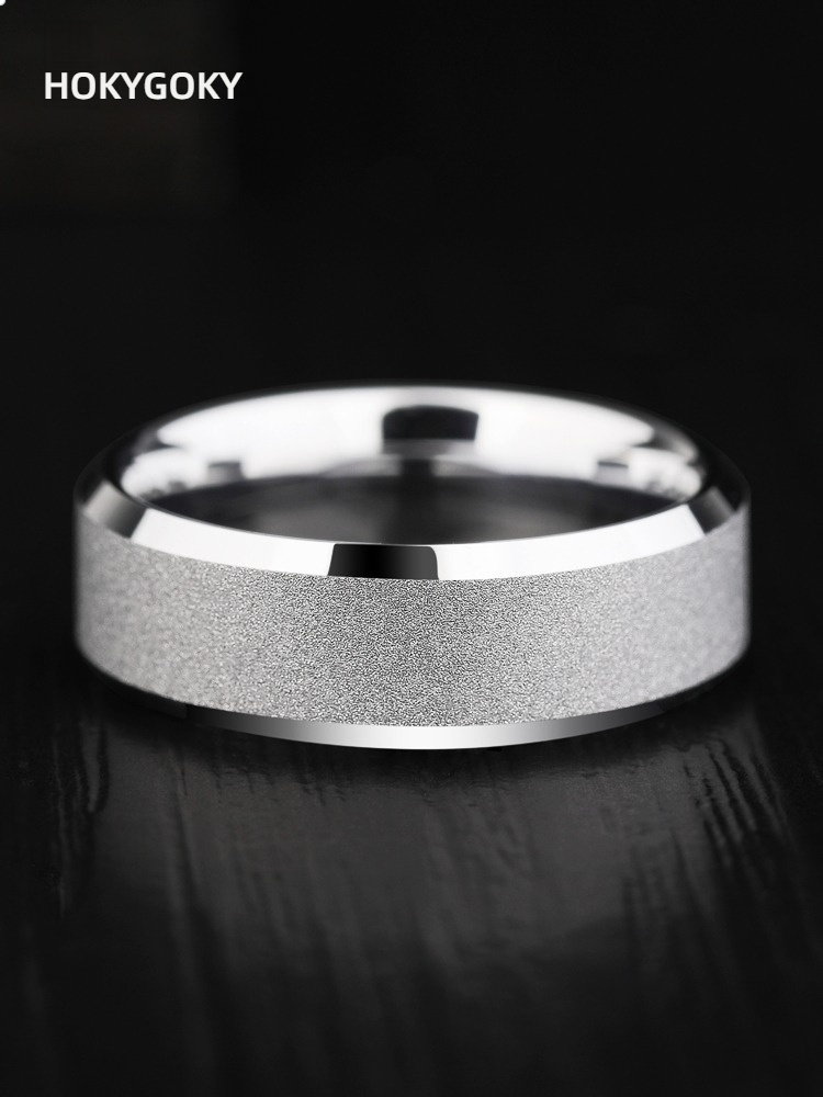 Unisex Tungsten Ring Simple Trend Couple Ring Pinky Ring Frosted Fashion Ring Gift Original Heart Couple Ring 857 Tungsten Sandblasting Process Human Mechanics Comfortable Simple nd Elegant Silver Ring (Male 7mm/Female 4mm)