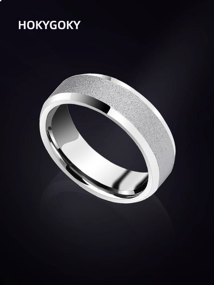 Unisex Tungsten Ring Simple Trend Couple Ring Pinky Ring Frosted Fashion Ring Gift Original Heart Couple Ring 857 Tungsten Sandblasting Process Human Mechanics Comfortable Simple nd Elegant Silver Ring (Male 7mm/Female 4mm)