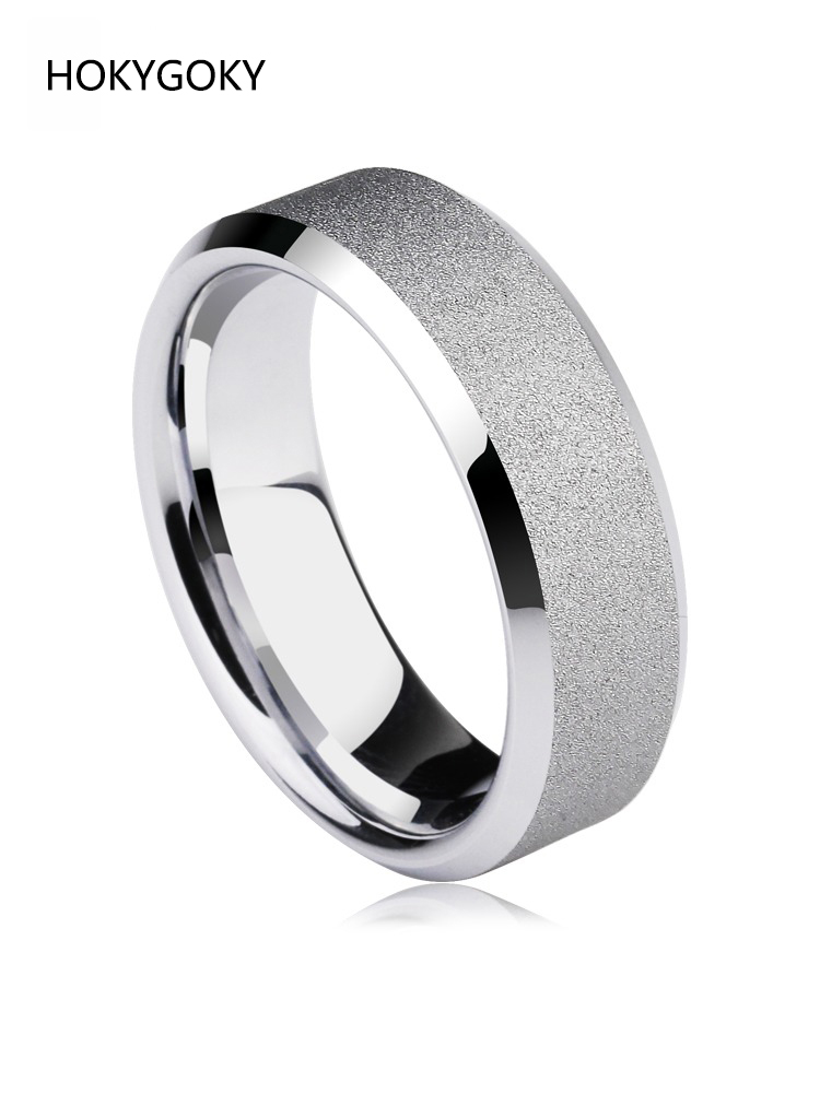 Unisex Tungsten Ring Simple Trend Couple Ring Pinky Ring Frosted Fashion Ring Gift Original Heart Couple Ring 857 Tungsten Sandblasting Process Human Mechanics Comfortable Simple nd Elegant Silver Ring (Male 7mm/Female 4mm)