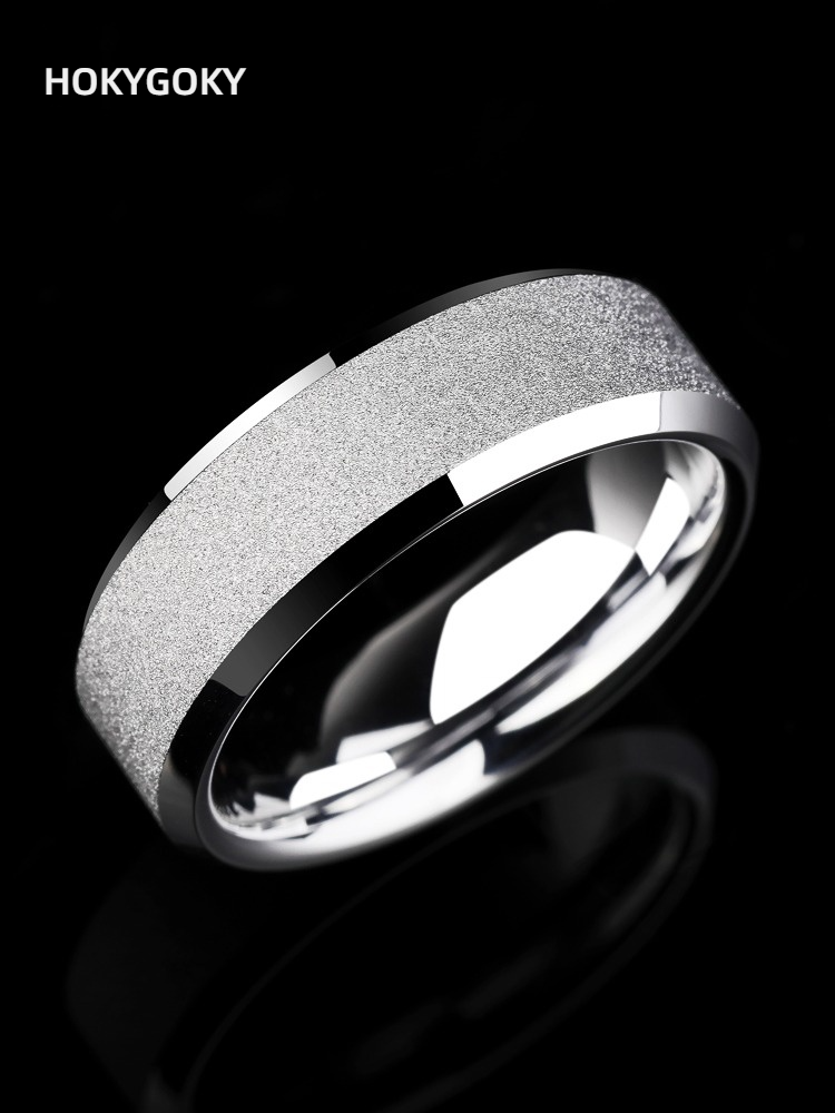 Unisex Tungsten Ring Simple Trend Couple Ring Pinky Ring Frosted Fashion Ring Gift Original Heart Couple Ring 857 Tungsten Sandblasting Process Human Mechanics Comfortable Simple nd Elegant Silver Ring (Male 7mm/Female 4mm)