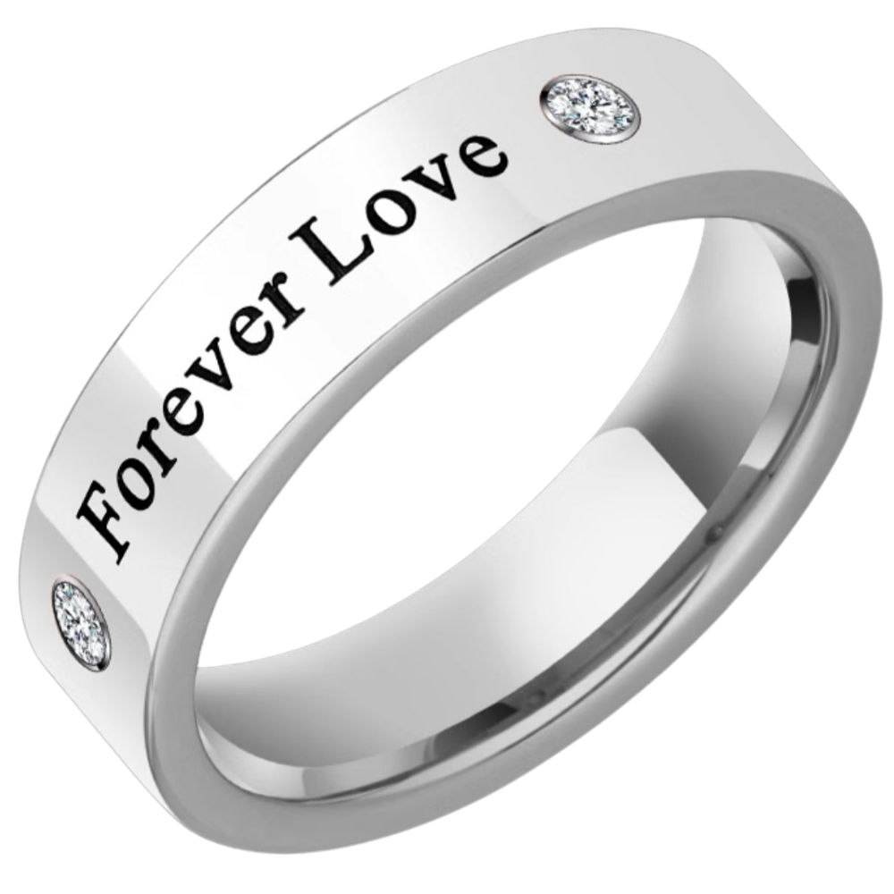 Men's Ring Rose Gold Single Tungsten Gold Moissanite Light Luxury Ring Couple Ring Forever Series Ring Tungsten Gold Inlaid Moissanite Engraving 