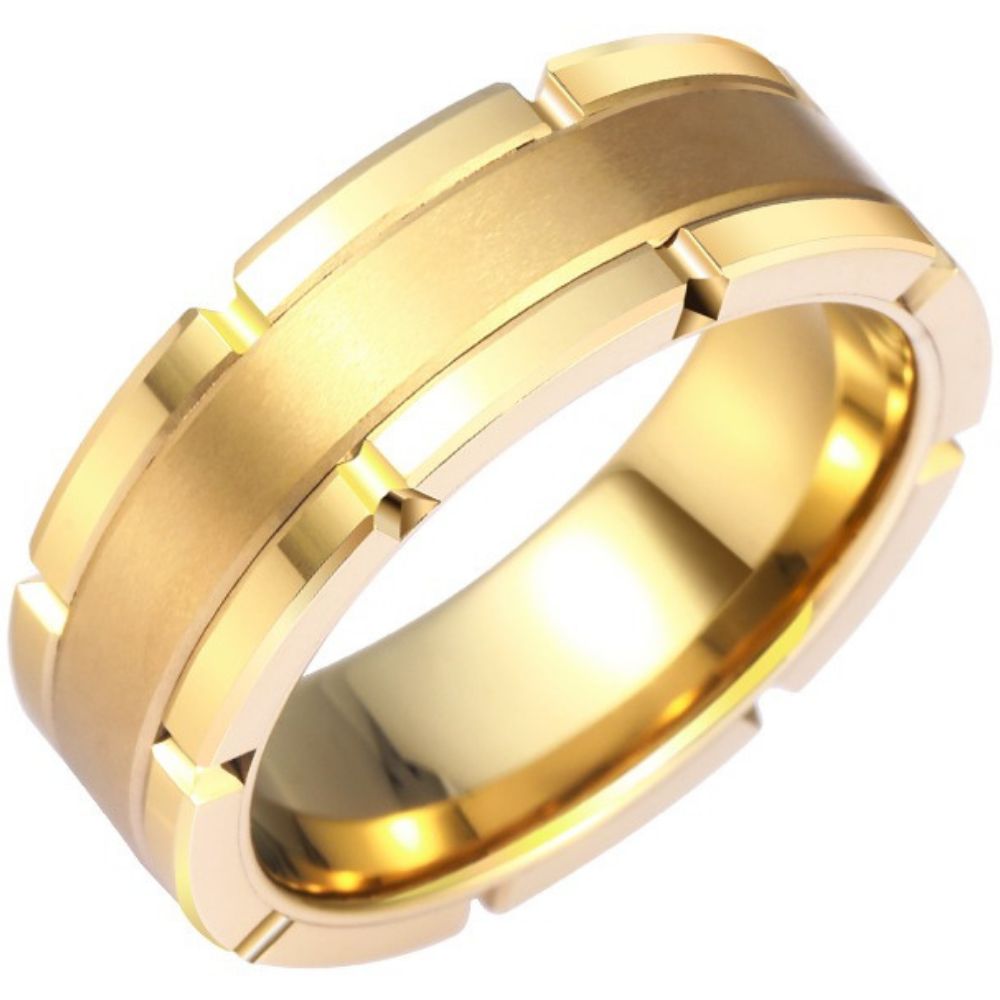 8mm Men's Ring Tungsten Gold High-Grade Rose Gold And Silver Simple Plain Ring All-Match Personality Fashion Ring 857 Tungsten Gold Men's Ring Fashionable Contrast Color Design Support Private Customization Wear-Resistant and Discoloration