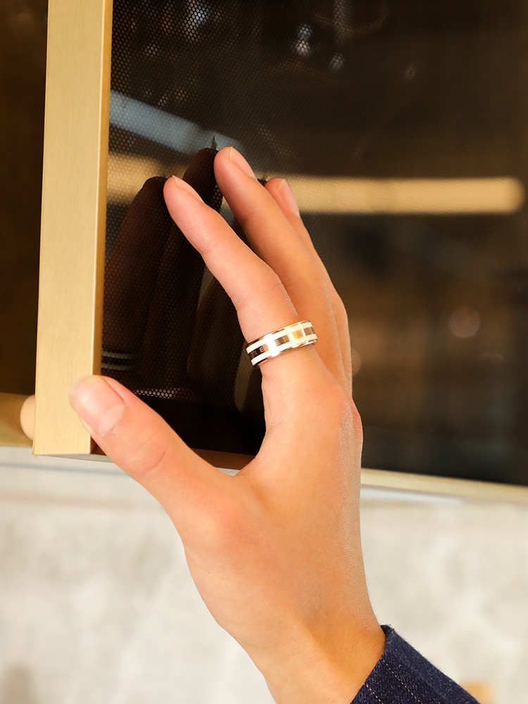 8mm Rose Gold Ring Unisex Ceramic Personality Pinky Ring New Style Niche Design Tungsten Gold Wide Ring Light Luxury Cold Style Forever Series Tungsten Gold Ceramic Ring Eternal Engraving Support Customization Couples Love Choice