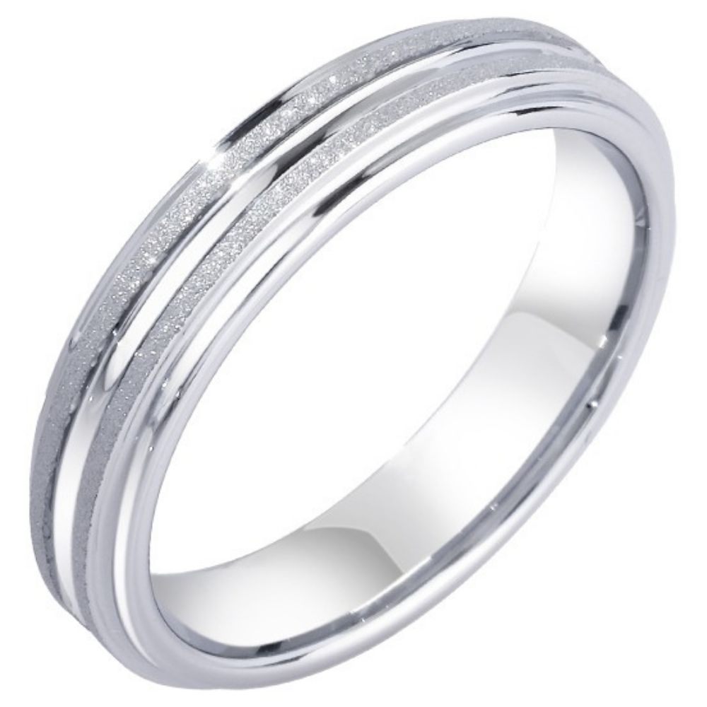 4mm Unisex High-Grade Pinky Ring Frosted Couple Ring Simple and Fashionable All-Match Tungsten Gold Personalized Ring 857 Tungsten Gold Frosted Ring Wear-Resistant Color Retention Inner Arc Comfortable Support Customization