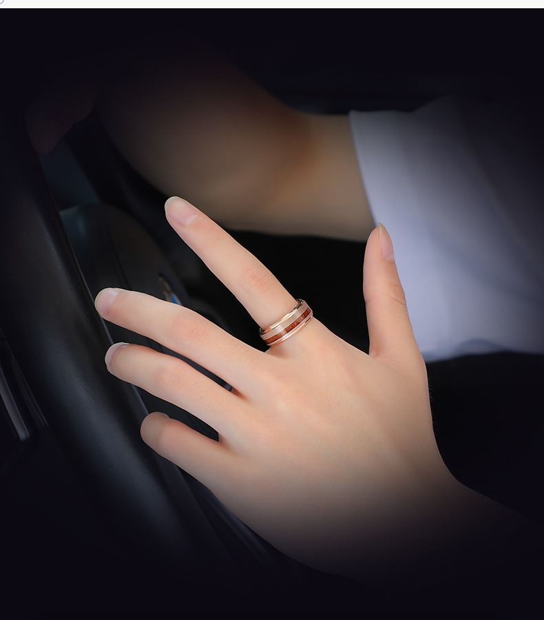 8mm Men's 857 Tungsten Acacia Wood Ring Domineering Single Ring Original Design Retro Fashion Trend Ring Personality Index Finger Ring Simple Fashion Retro Elegant Comfortable To Wear