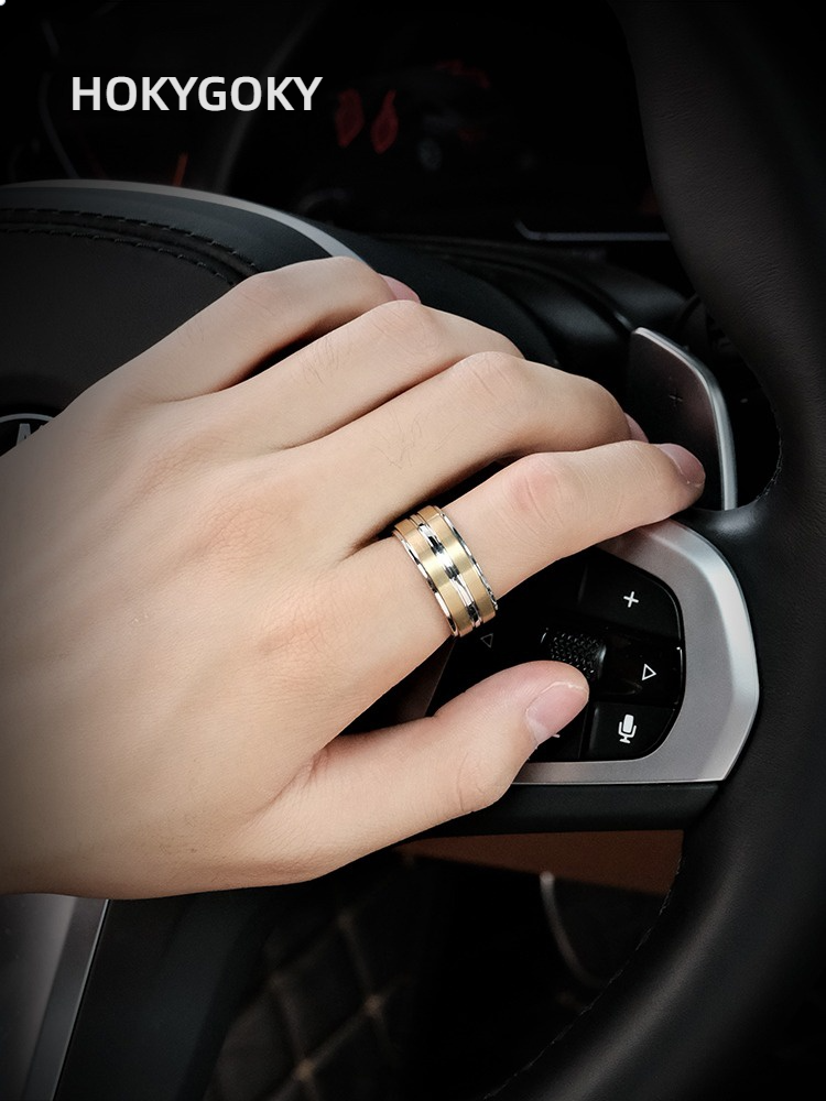 10mm Men's Tungsten Ring Silver High-End Personality Versatile Fashion Simple Wide Plain Ring Men's Tungsten Ring Classic Brushed Gold White Contrast Wear-Resistant Scratch-Resistant Skin-Friendly Gentleman Fashion Jewelry