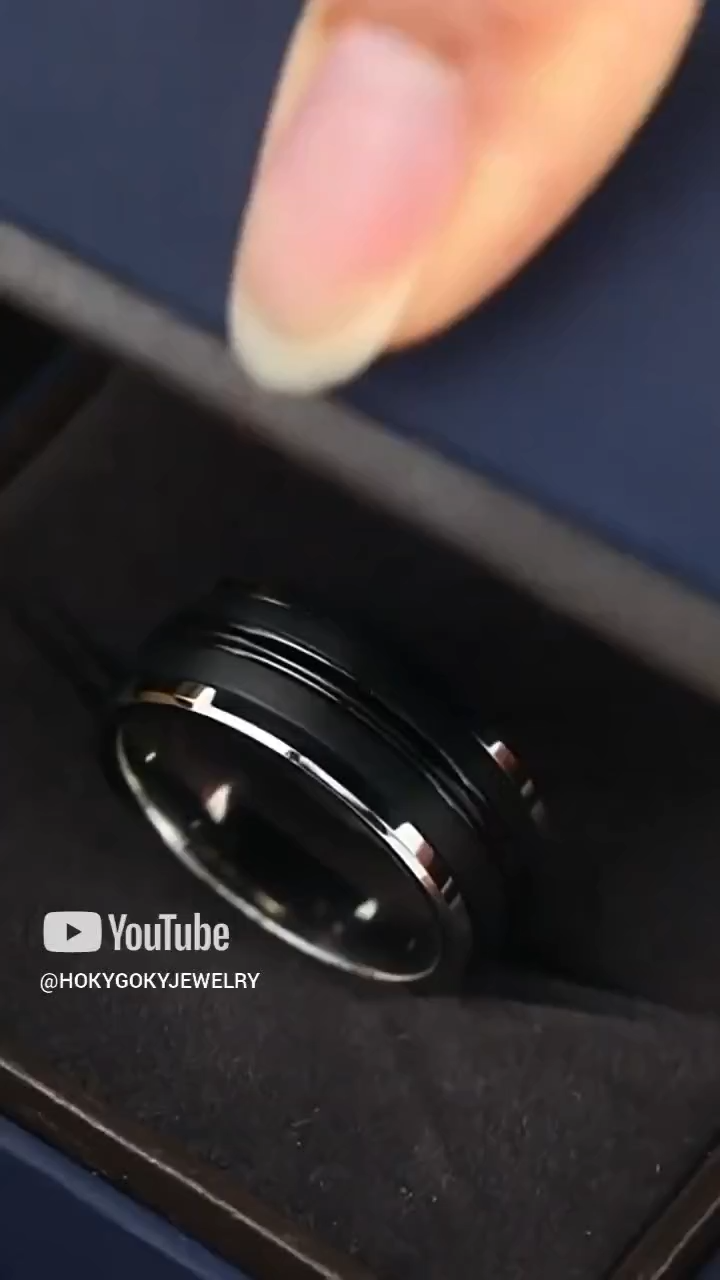 9mm Unisex Black Ring Brushed Simple and Versatile High-End Fashion Ring Wide Version Ring Men's Tungsten Gold Ring Classic Brushed Black and Silver Contrast Wear-Resistant and Scratch-Resistant Comfortable Fit Support Private Customization