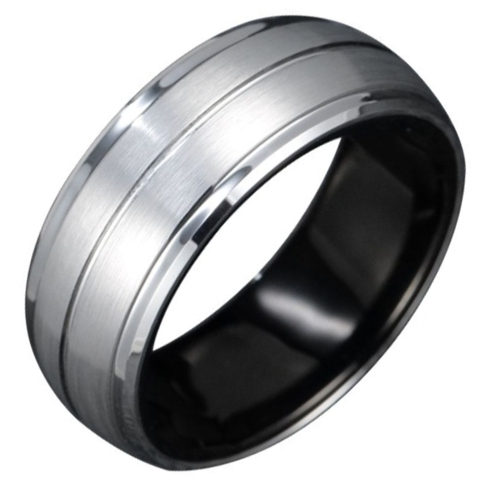 8mm Men's 857 Tungsten Ring Trendy Brand All-match High-end Simple and Fashionable Ring Niche Single Index Finger Hard Wear-resistant and Comfortable To Wear