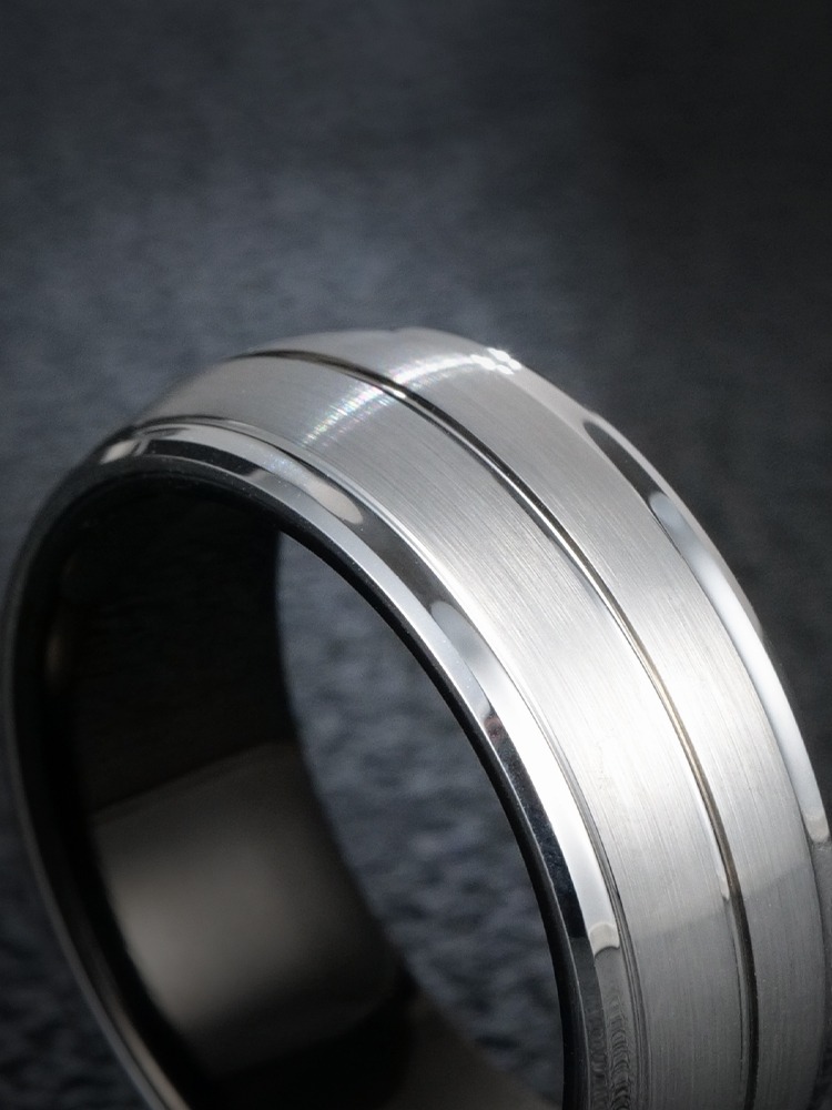 8mm Men's 857 Tungsten Ring Trendy Brand All-match High-end Simple and Fashionable Ring Niche Single Index Finger Hard Wear-resistant and Comfortable To Wear