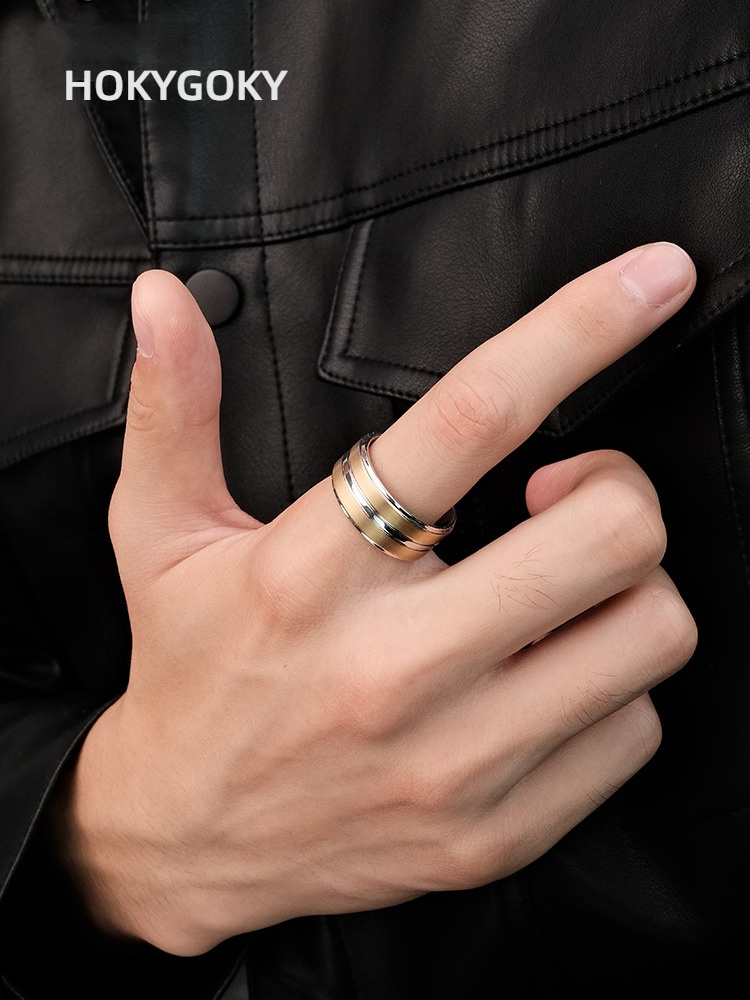 10mm Men's Tungsten Ring Silver High-End Personality Versatile Fashion Simple Wide Plain Ring Men's Tungsten Ring Classic Brushed Gold White Contrast Wear-Resistant Scratch-Resistant Skin-Friendly Gentleman Fashion Jewelry