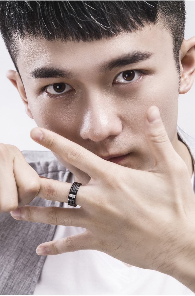 Men's Tungsten Cross Ring Men's High-end Trend Personality All-match Tungsten Steel Black Gold Retro Ring Women's Durable Scratch-resistant Fashion