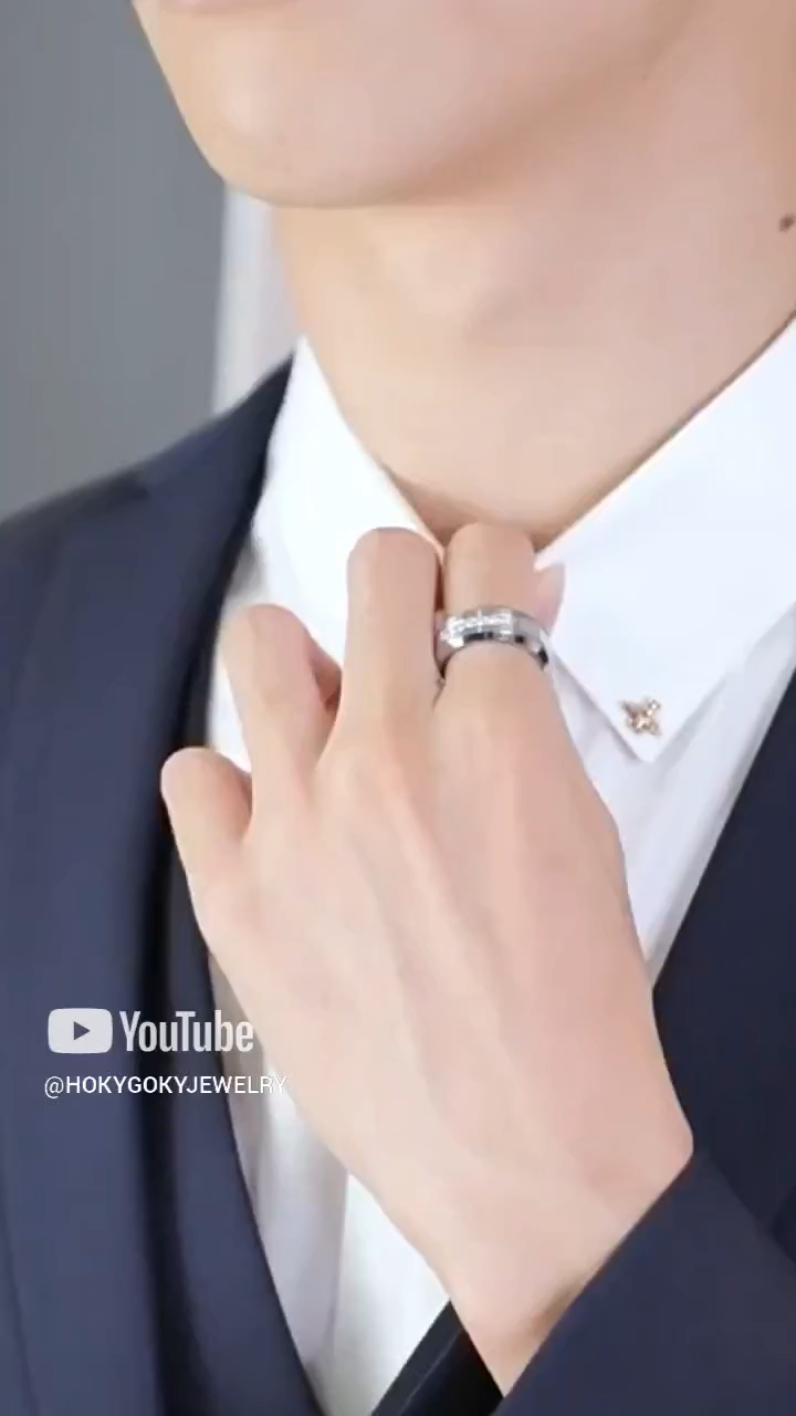 8mm Silver Ring Men's Wedding Ring Women's High-End Seven-Star Tungsten Gold Zircon Ring Couple Ring Starlight Ring Men's Tungsten Gold Ring 7 Zircon Inlay Wear-Resistant and Scratch-Resistant Free Engraving Light Luxury Design