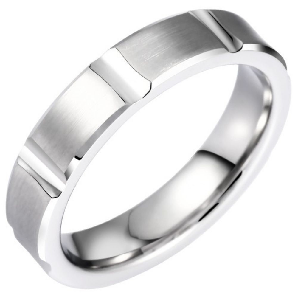 5mm Tungsten Ring for Men Silver Couple Ring Simple and Versatile Tungsten Steel Ring for Women Simple Design Wear-resistant Scratch-resistant and Durable