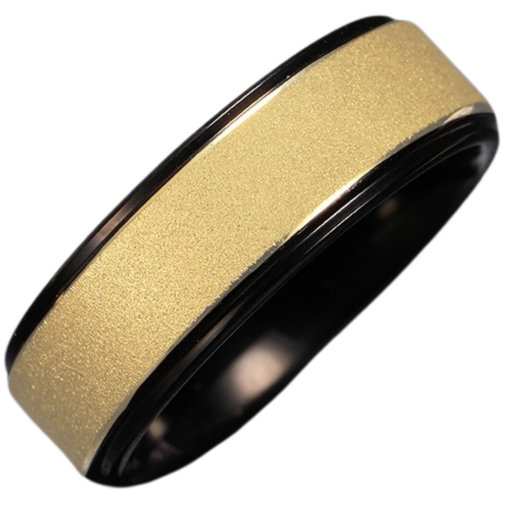 8mm Men's Ring High-End Trendy Men's Personality Black Gold Frosted Tungsten Index Finger Ring Black Gold Frosted Tungsten Ring 857 Tungsten Handmade Ancient Frosted Wear-Resistant and Damage-Resistant Men's Personality Fashion Ring