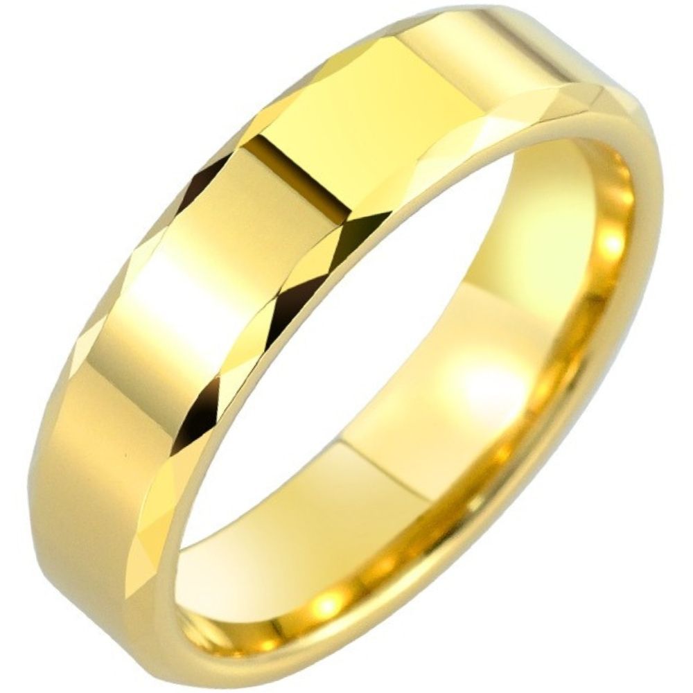 Men's 857 Tungsten Gold Ring Gold Couple Ring Female Plain Ring Simple and Versatile Index Finger Plain Ring High-end Ring Hard and Fashionable